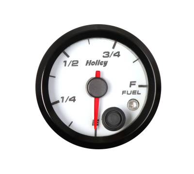 Holley - Holley 26-614W Programmable Analog Fuel Level Gauge White 2-1/16"