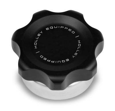 Holley - Holley 241-228 Fuel Cell Cap 6-Bolt Flange Black Aluminum Replacement