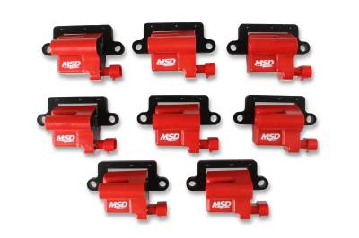 MSD - MSD Ignition 82648 Blaster Red 8-Pack Ignition Coils for 99-09 GM LS Truck/SUV