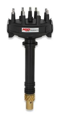 MSD - MSD Ignition 846973 Black Low-Profile Crank Trigger Distributor for Chevy V8