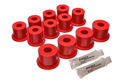 Energy Suspension - Energy Suspension 7.2101R Leaf Spring Bushing Set Front/Rear Polyurethane Red