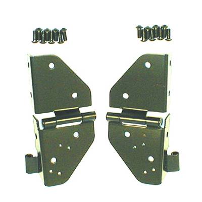 Rugged Ridge - Rugged Ridge 11209.01 Windshield Hinges Black for Jeep CJ/Wrangler