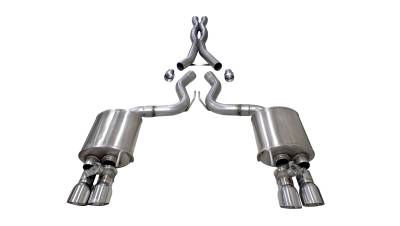 Corsa Performance - Corsa Performance 21001 3" Touring To Xtreme Cat-Back Exhaust System for Mustang