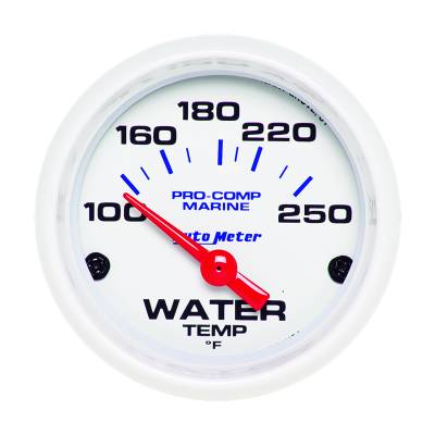 AutoMeter - AutoMeter 200762 Air-Core Marine Electric Water Temp White 100-250-DEG F 2-1/16"
