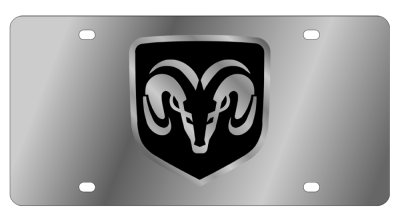 Eurosport Daytona - Eurosport Daytona 1402-3 Stainless License Plate Ramhead Logo for Dodge