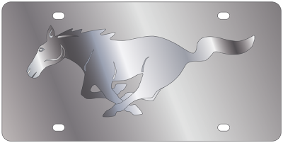 Eurosport Daytona - Eurosport Daytona 1520-3 Stainless License Plate Mustang Pony Logo