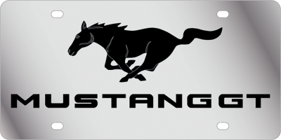Eurosport Daytona - Eurosport Daytona 1522N-1 Stainless License Plate Mustang GT Pony Logo