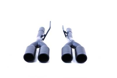 Gibson Performance Exhaust - Gibson 65719B Black Ceramic Exhaust Tip 2.5" In 3.5" Out Dual Clamp-On 6" Long