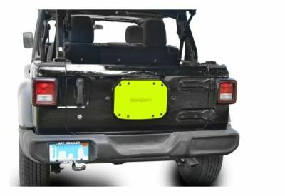 Steinjager - Steinjager J0048224 Spare Tire Carrier Delete Plate Neon Yellow for Jeep JL