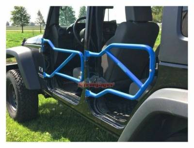 Steinjager - Steinjager J0040933 Front/Rear Tubular Trail Doors PB Blue for Jeep JK 4DR