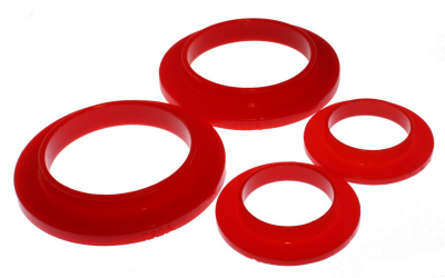 Energy Suspension - Energy Suspension 4.6101R Coil Spring Isolator Set Rear Polyurethane Red