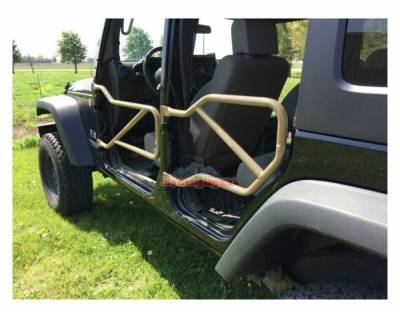 Steinjager - Steinjager J0040937 Front/Rear Tubular Trail Doors Mil. Beige for Jeep JK 4DR