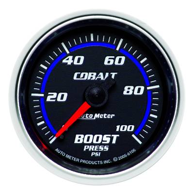 AutoMeter - AutoMeter 6106 Cobalt Mechanical Boost Pressure Gauge 0-100PSI 2-1/16"