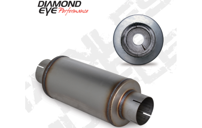 Diamond Eye Performance - Diamond Eye 560020 Muffler 5" Single In Single Out 409 Stainless Steel