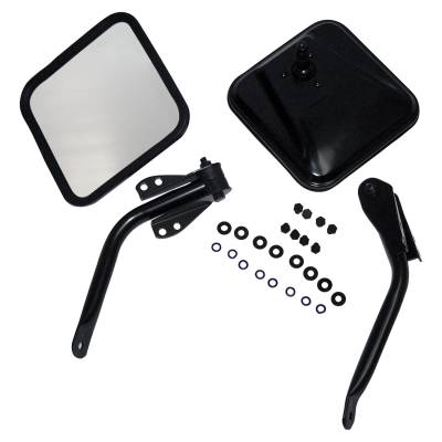 Crown Automotive Jeep Replacement - Crown Automotive 5462736K Gloss Black Mirror Kit for 55-95 Jeep CJ-5/6/7/8/YJ