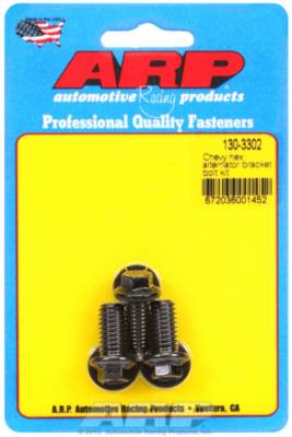 ARP Auto Racing - ARP 130-3302 Alternator Bracket Bolt Kit Hex Head Black Oxide