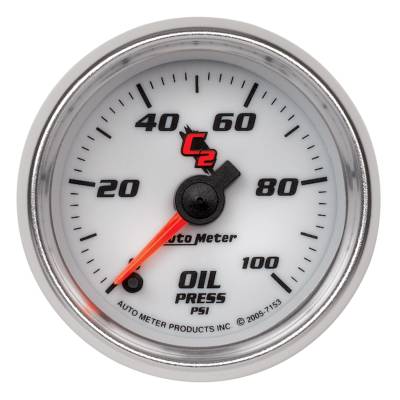 AutoMeter - AutoMeter 7153 0-100PSI C2 Oil Pressure Gauge 2-1/16" Full Sweep