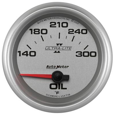 AutoMeter - AutoMeter 7748 Ultra-Lite II Oil Temperature Gauge 2-5/8" Short Sweep 140-300F