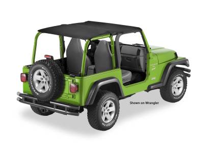 Bestop - Bestop 52544-35 Header Safari Extended Bikini Top Black for 04-06 Wrangler LJ