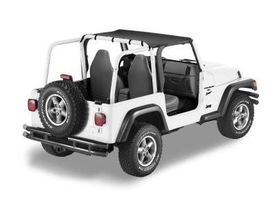 Bestop - Bestop 52525-15 Black Denim Header Targa Bikini Top for 97-02 Jeep Wrangler TJ