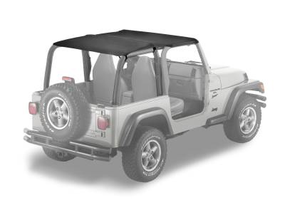 Bestop - Bestop 52530-15 Strapless Safari Extended Bikini Top Black for 97-02 Wrangler TJ