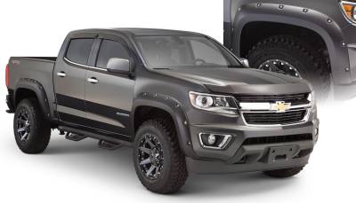 Bushwacker - Bushwacker 40969-02 Pocket Style Front/Rear Fender Flares Black Chevy Colorado