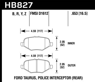 Hawk Performance - Hawk Performance LTS Light Truck & SUV Brake Pads HB827Y.653
