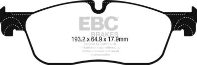 EBC Brakes - EBC Brakes DP42251R Yellowstuff Street Track Brake Pads for Jaguar F-Pace XE XF