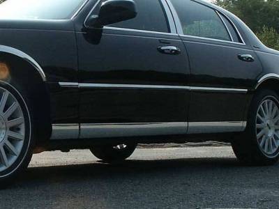 Quality Automotive Accessories - QAA TH38680 Stainless Rocker Panel Trim 8Pc for 98-11 Lincoln Town Car