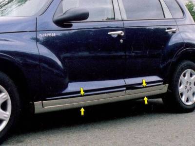 Quality Automotive Accessories - QAA TH41700 Stainless Rocker Panel Trim 8Pc for 01-10 Chrysler PT Cruiser