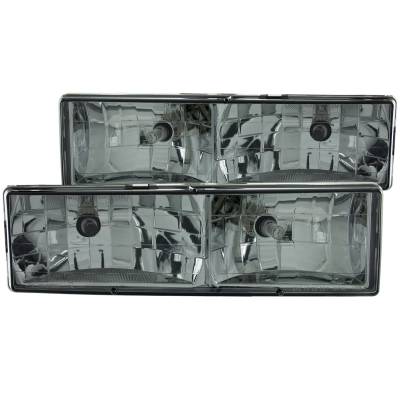 Anzo USA - Anzo USA 111061 Crystal Headlight Set Smoke Lens GM C/K Trucks/SUVs