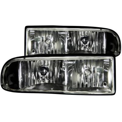 Anzo USA - Anzo USA Black Crystal Headlight Set S-10 Pickup/Blazer S-Series 111156