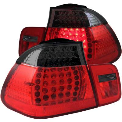 Anzo USA - Anzo USA 321123 Chrome LED Taillight Set Red/Smoke Lens 02-05 BMW 3-Series Sedan