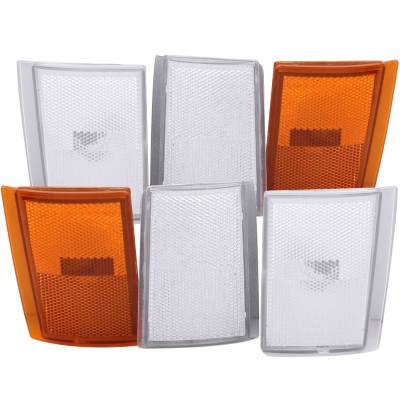 Anzo USA - Anzo USA 6Pc Corner Lens Kit Chrome Clear/Amber GM C/K Trucks 521031