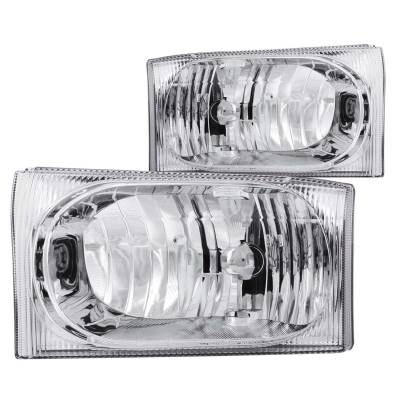 Anzo USA - Anzo USA 111023 Chrome Crystal Headlight Set for Ford Super Duty/Excursion