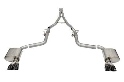 Corsa Performance - Corsa Perf 21070BLK 2.75" Cat-Back w/3.5" Tips Blk for 15-23 Challenger 6.4/6.2L