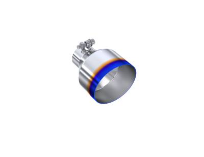 MBRP Exhaust - MBRP Exhaust T5190BE T304 SS 2.5" Inlet Burnt Single Wall Angle Cut 5" Out Tip