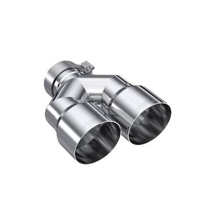 MBRP Exhaust - MBRP Exhaust T5183 T304 SS 3" In Single Wall Angle Cut Dual 4" Out Tip Universal