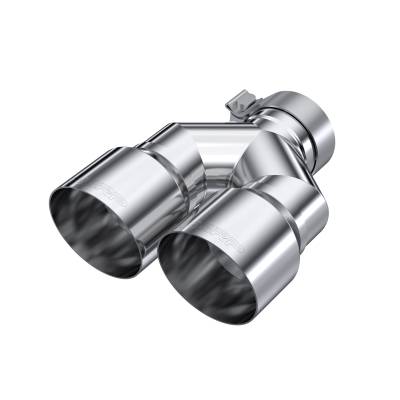 MBRP Exhaust - MBRP Exhaust T5182 T304 SS 3" In Single Wall Angle Cut Dual 4" Out Tip Universal