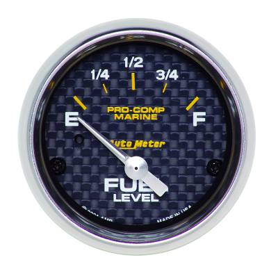 AutoMeter - AutoMeter 200760-40 Marine Elec Fuel Level Carbon Fiber 240-33Ohm 2-1/16"