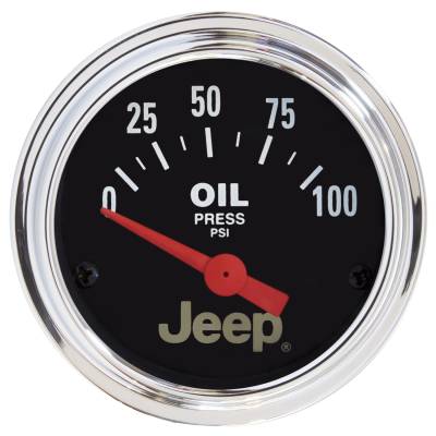 AutoMeter - AutoMeter 880240 Electric Oil Pressure Gauge 2-1/16" 100PSI for Jeep