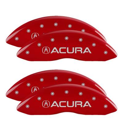 MGP Caliper Covers - MGP Caliper Covers 39028SACURD Front/Rear 4Pc Red Engraved for Acura