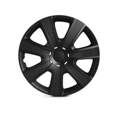 Winjet - Winjet CHB-5085-BPM-15 15" Wheel Cover Hubcaps 4Pc Black Matte & Mould Texture