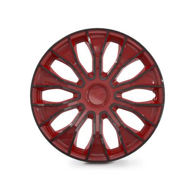 Winjet - Winjet CHB-5086-BRB-15 15" Universal Wheel Cover Hubcaps 4Pc Black/Red