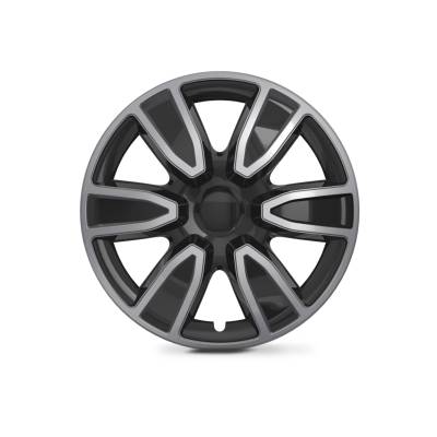 Winjet - Winjet CHB-5087-DP-14 14" Universal Wheel Cover Hubcaps 4Pc Silver/Black