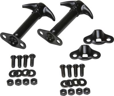 Kentrol - Kentrol 50401 Black Hood Catch Pair for 55-95 Jeep Wrangler CJ & YJ