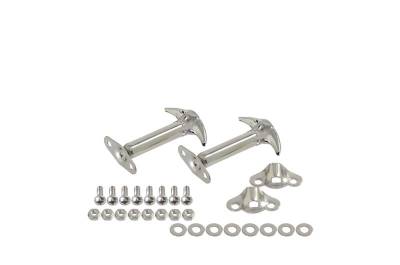 Kentrol - Kentrol 30401 Polished Hood Catch Pair for 55-95 Jeep Wrangler CJ & YJ