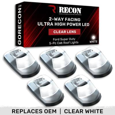 Recon - Recon 264343CLHPWH LED Cab Roof Light Kit Clear/White 17-22 Super Duty