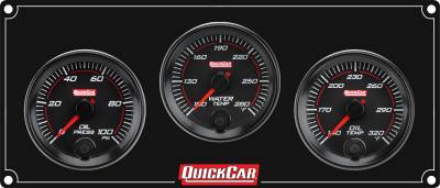 QUICKCAR RACING PRODUCTS - QuickCar Racing Products QRP69-3011 Redline 3 Gauge Panel OP/WT/OT