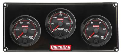 QUICKCAR RACING PRODUCTS - QuickCar Racing Products QRP69-3012 Redline 3 Gauge Panel OP/WT/FP